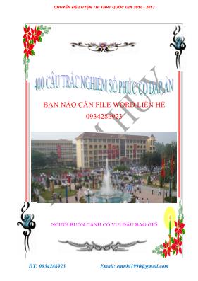 400 câu trắc nghiệm số phức